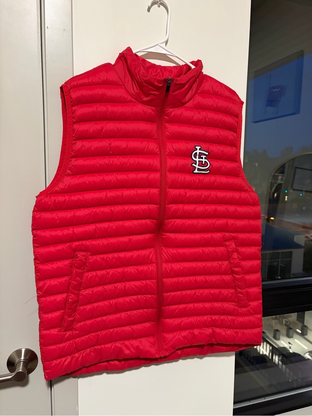 Genuine Merchandise Red Quilted Puffer Vest with St. Louis Cardinals Logo